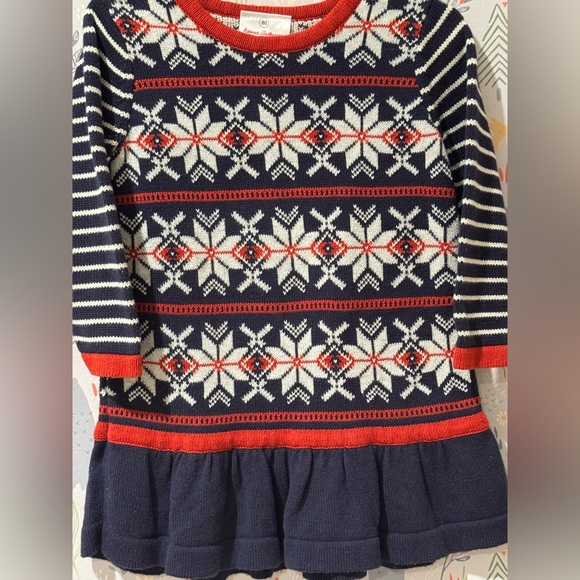 Hanna Andersson Size 80/18-24 Months Fair Aisle Pleated Sweater Dress - Picture 13 of 16